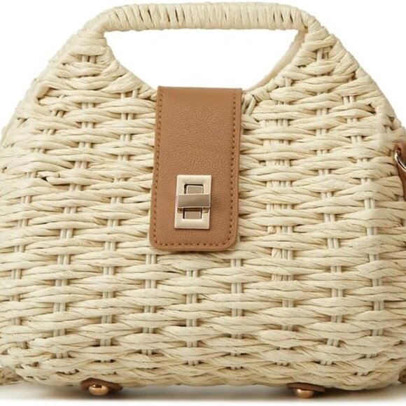 Handbags - Women Straw Shoulder Bag Summer Beach Tote Crossbody Purse Chic and Stylish